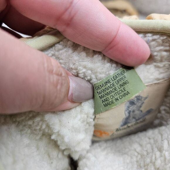 Timberland Winter‎ Tim's in Wheat Leather Sherpa lined Laceup boots sz 9 - Picture 9 of 10